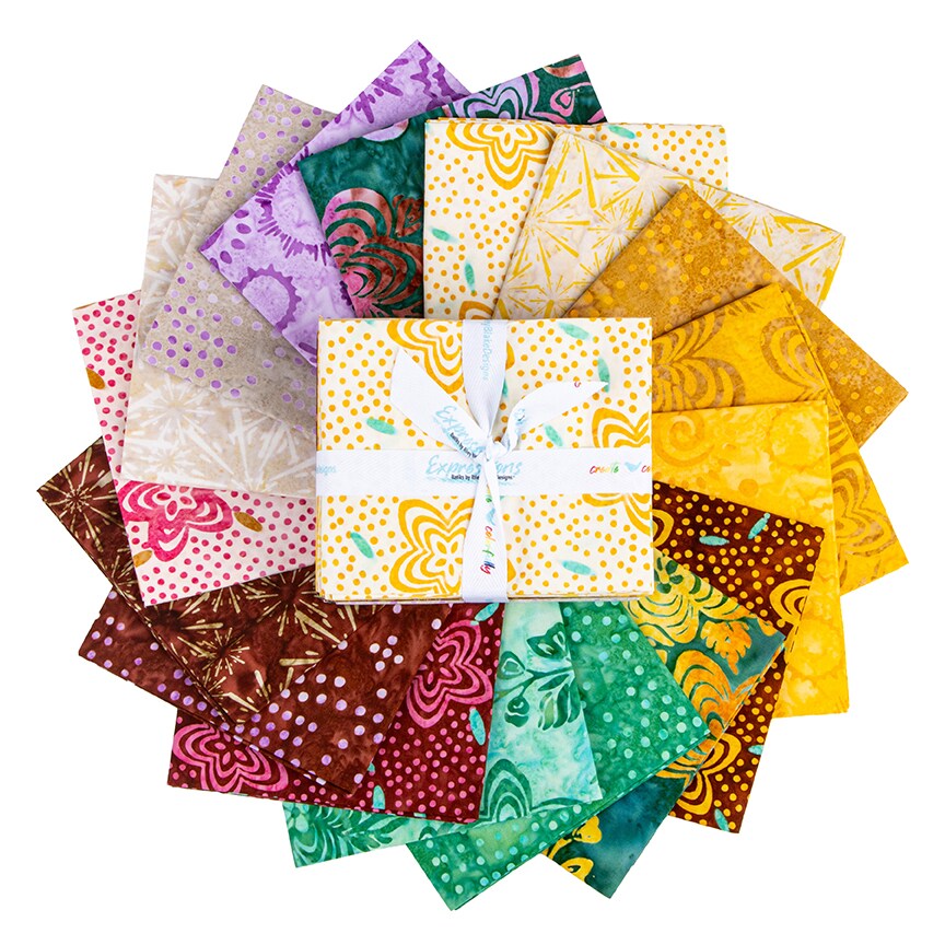 Expressions Batiks Ink & Nectar Fat Quarter Bundle by Riley Blake (FQ-23605-17)