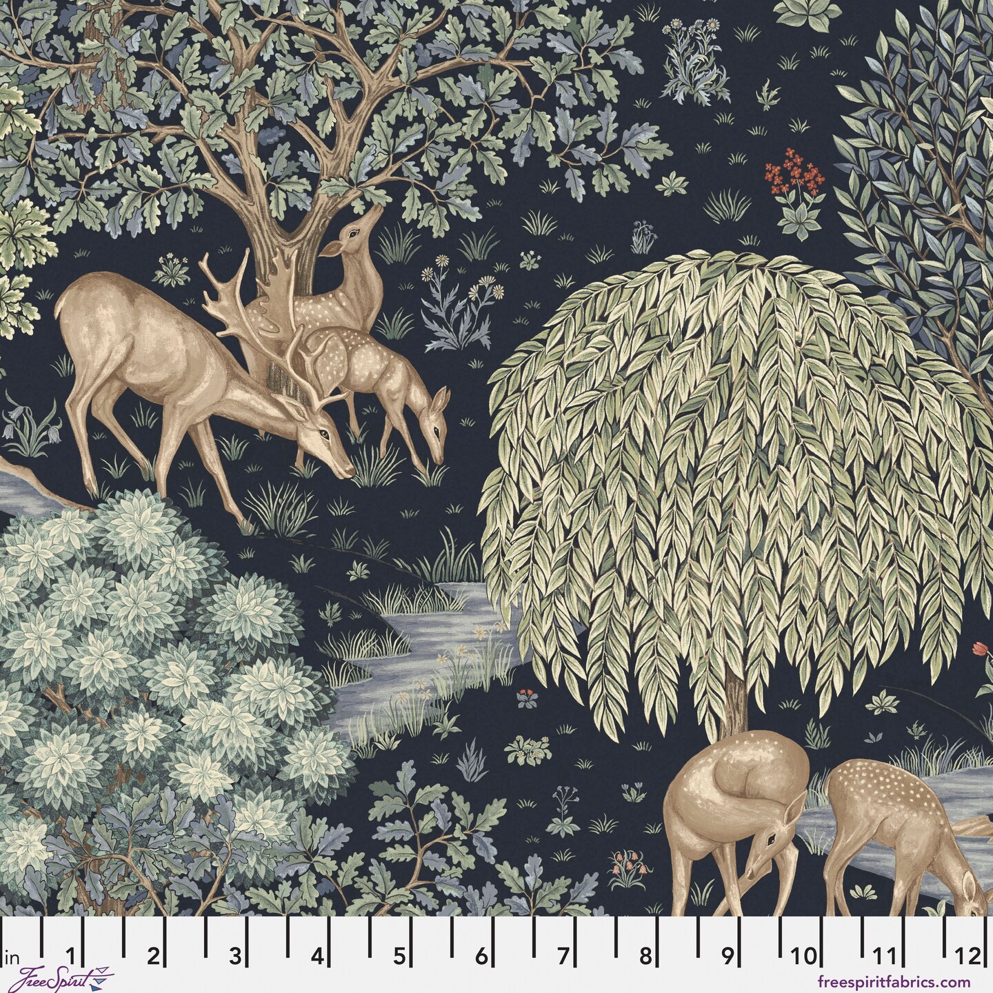 The Brook in Indigo (pwwm051.indigo) | The Classics | The Original Morris & Co | Free Spirit