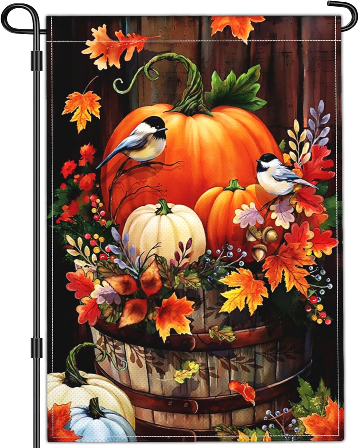 Fall Garden Flag(Black)