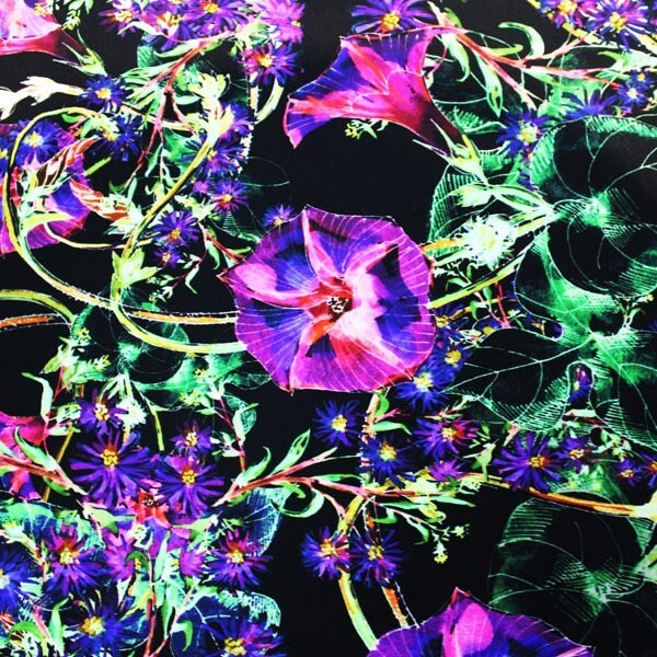 Digital Blooms Printed Spandex Fabric