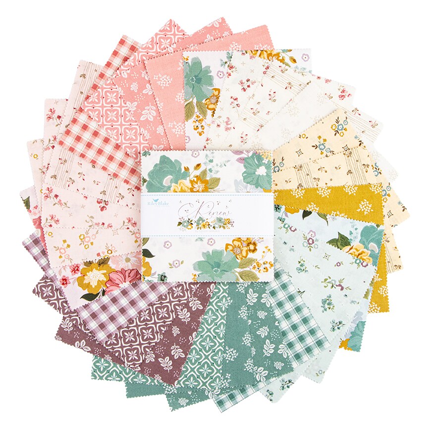 Renew 5" Square Pack (Charm Pack / 5" Stacker) by Sandy Gervais for Riley Blake (5-17280-42)