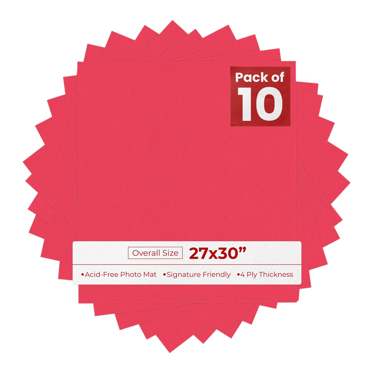 Cardinal Red 27x30 Uncut Mat Board - Blank Sheets, No Opening, Color ...