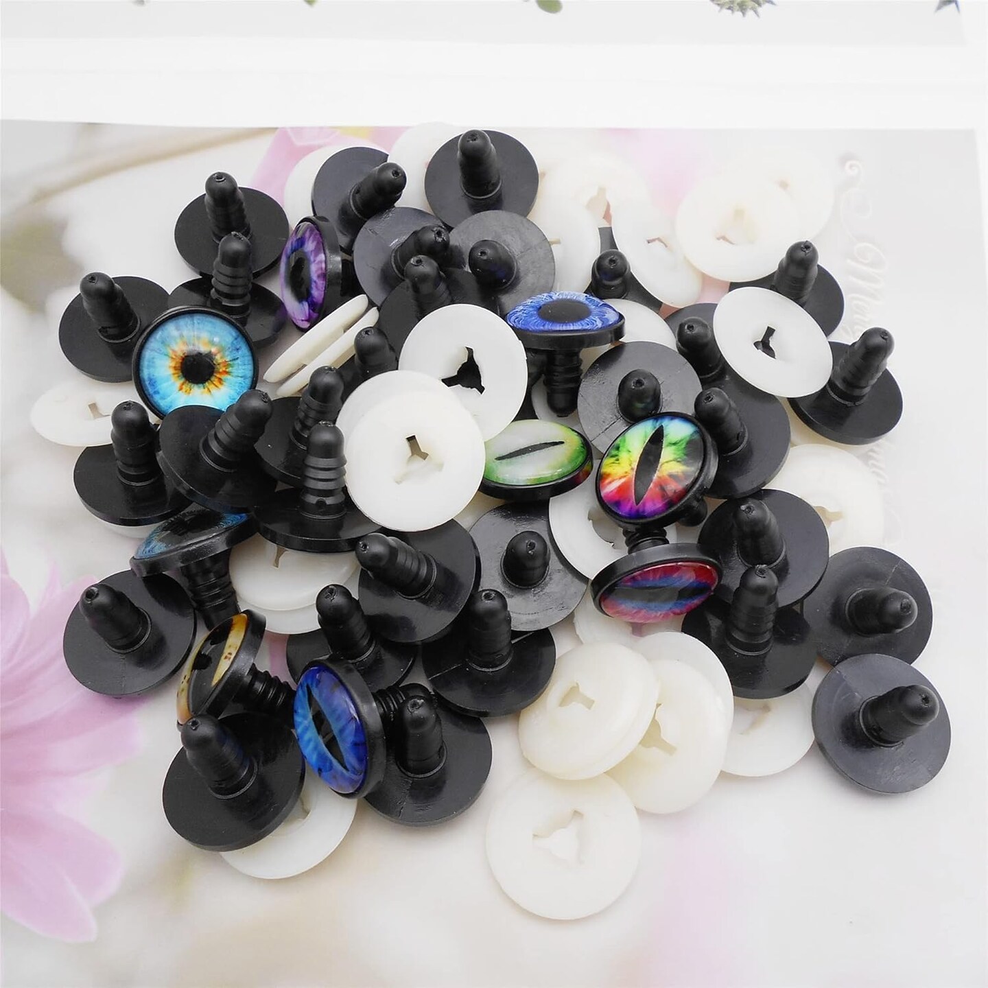 40PCS 9MM Dragon Safety Eyes for Amigurumi, Plush Animals & DIY Crafts – Glass Eyes with Washers