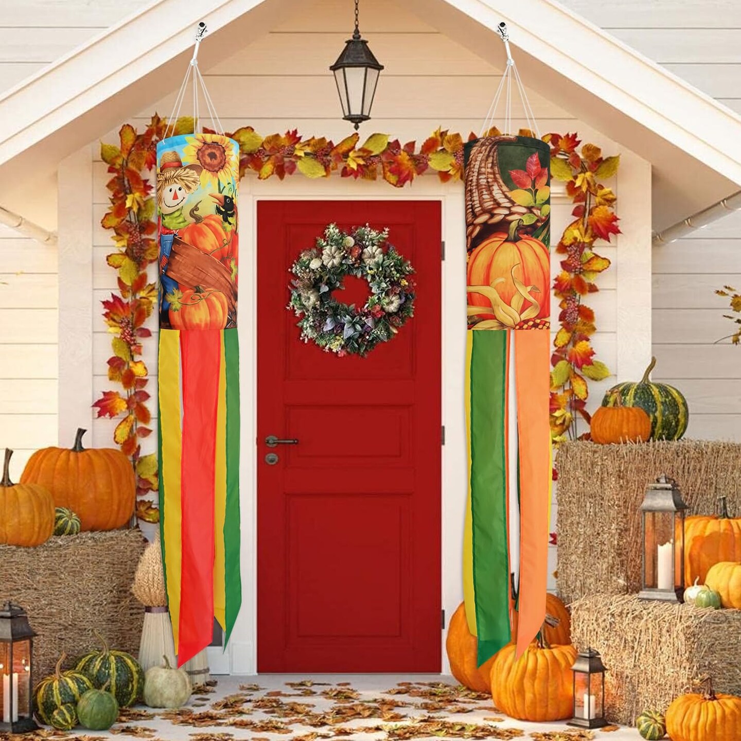 2 Pack Fall Windsocks Outdoo