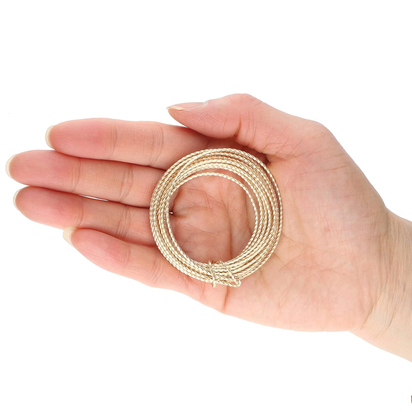 The Beadsmith Twisted Craft Wire - Wire Elements - Medium Temper - 18 Gauge, 8 Ft Coil - Gold Color - Beading Wire Used for Jewelry Making, Wire Wrapping, and Other DIY Arts &#x26; Crafts