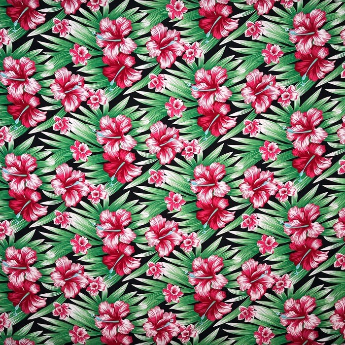 1 Yard Hibiscus Floral Polyester Fabric 60" Wide Tropical Print Material