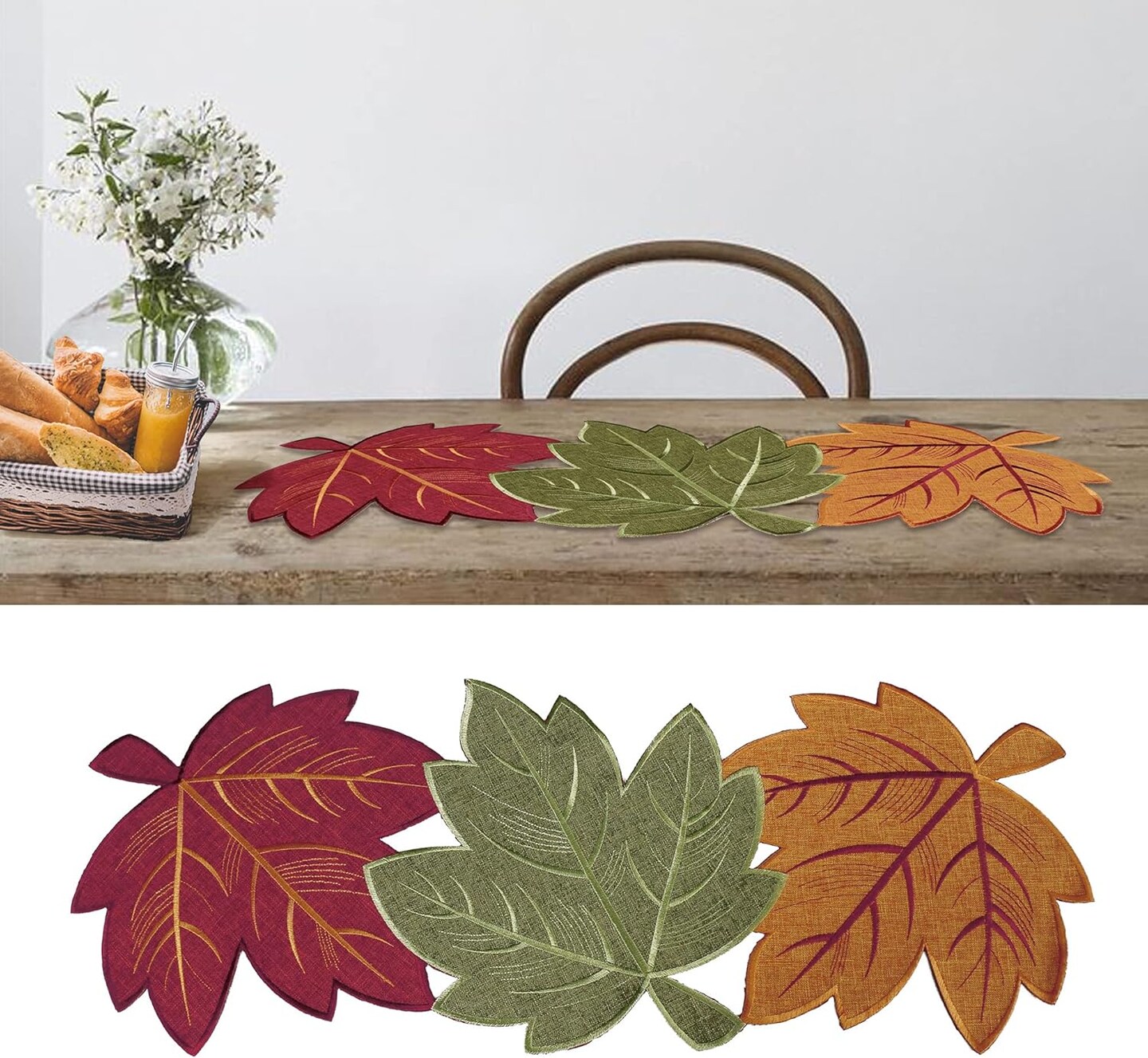 Thanksgiving Leaves Table Runners, Fall Decor for Home, 13 Inch x 36 Inch