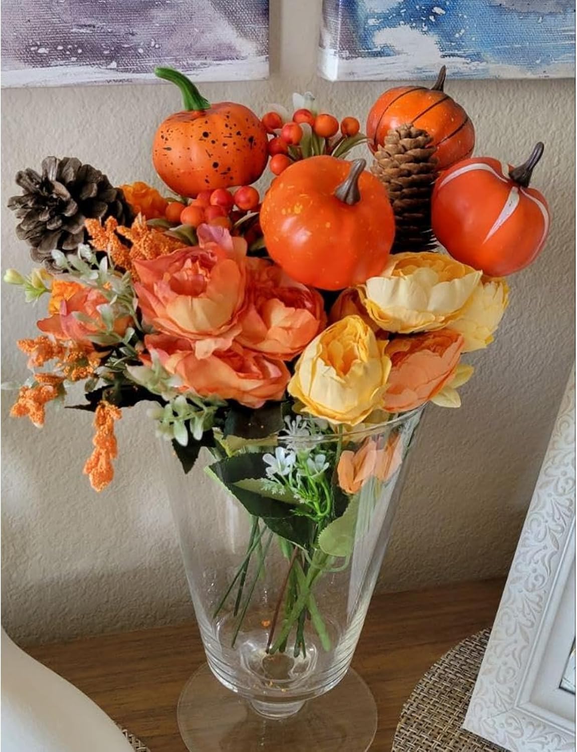 10PCS Artificial Fall Flowers - Orange