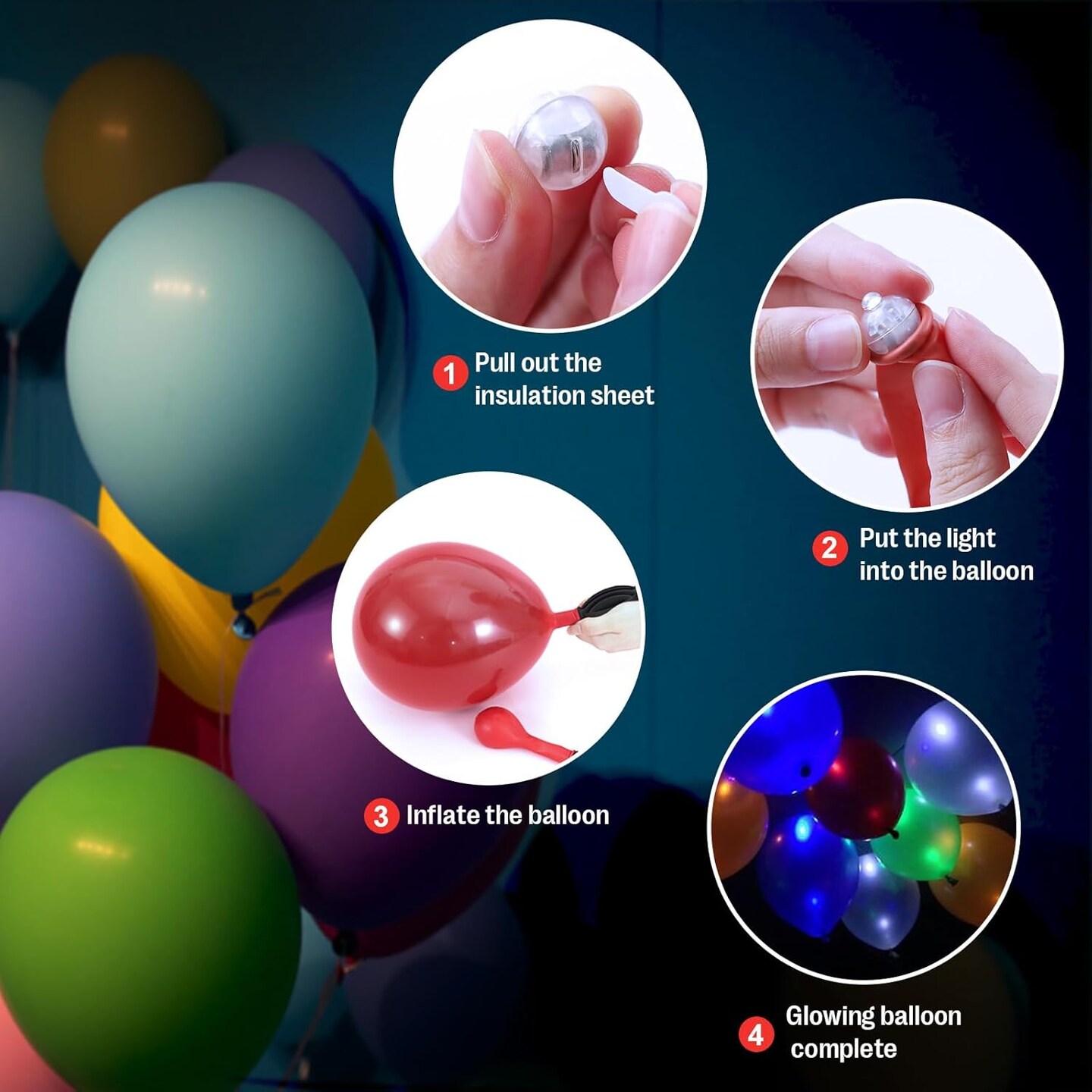50pcs LED Balloon Lights,Mini Balls Lights,Long Standby Time Party Lamps,Waterproof Led Light for Paper Lantern Halloween Christmas Birthday Party Decoration White