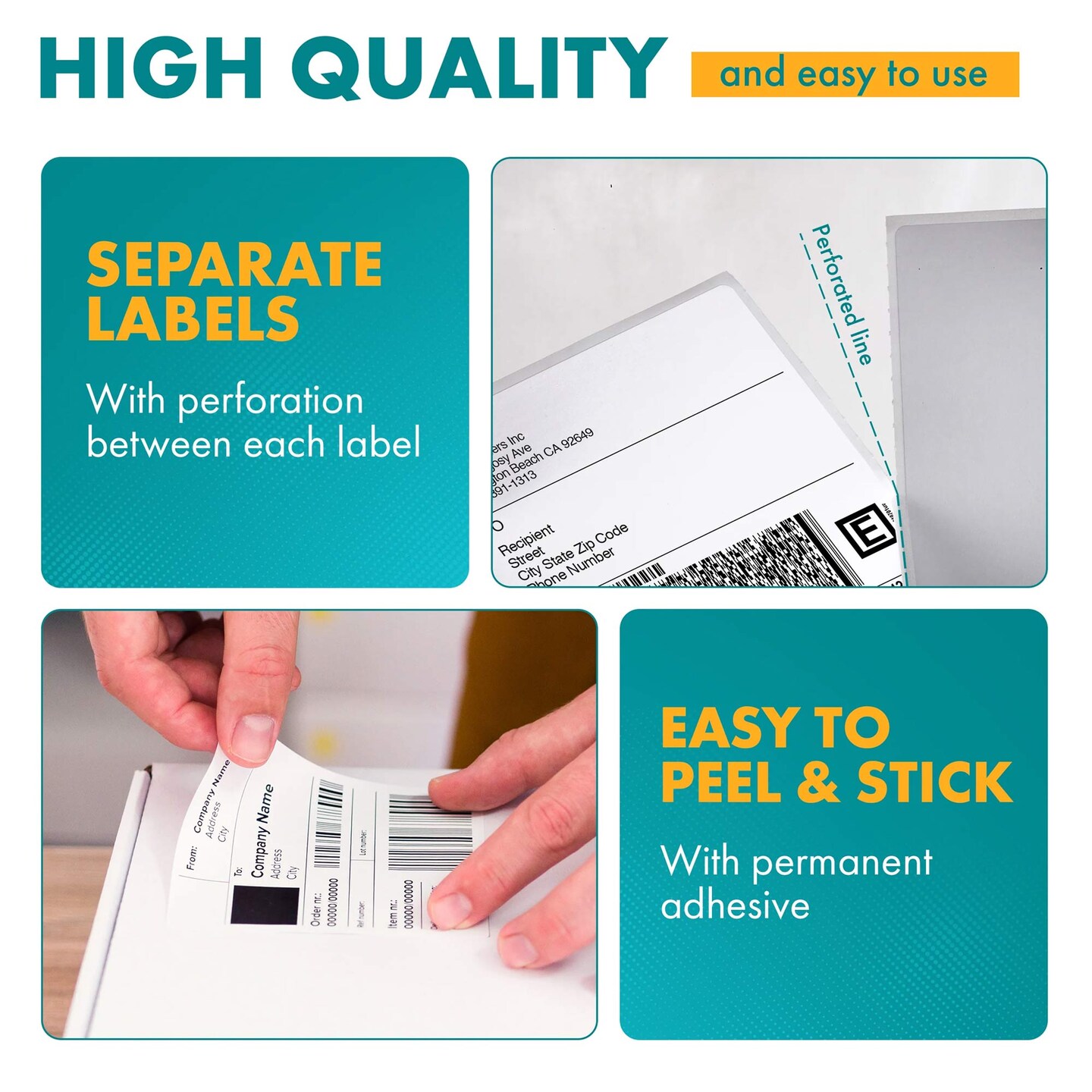 1000 Count Thermal Shipping Labels 4"x6" Adhesive Fanfold White Shipping Stickers