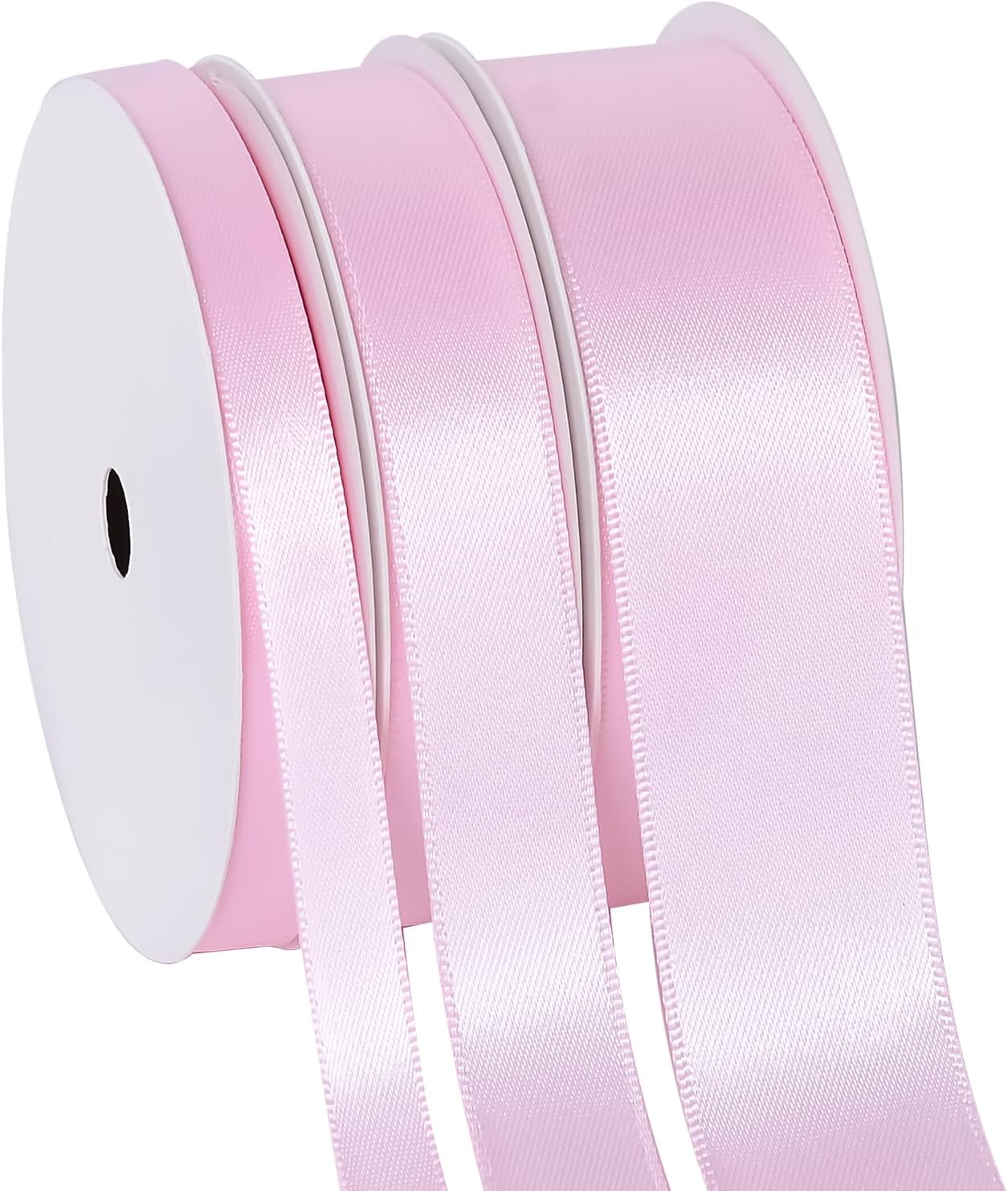 Light Pink Double Faced Satin Ribbon Set for Valentine's Day Crafts Gift Wrapping Bouquet Baby Shower Hair Bows, 1/4 Inch × 10 Yards, 5/8 Inch × 10 Yards, 1 Inch × 10 Yards, Total 30 Yards