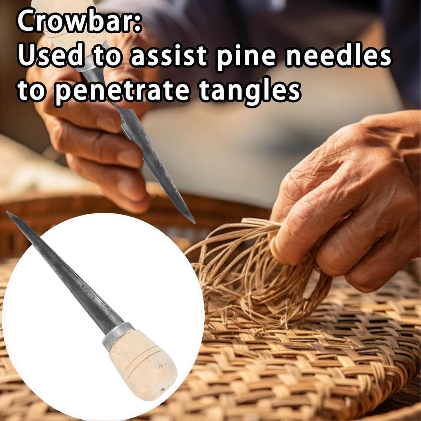 Basket Weaving Tools kit, 20 Pcs Basket Weaving Supplies with User-Friendly Design, Basket Making Supplies for DIY Handcraft and Pine Needle Basket Weaving