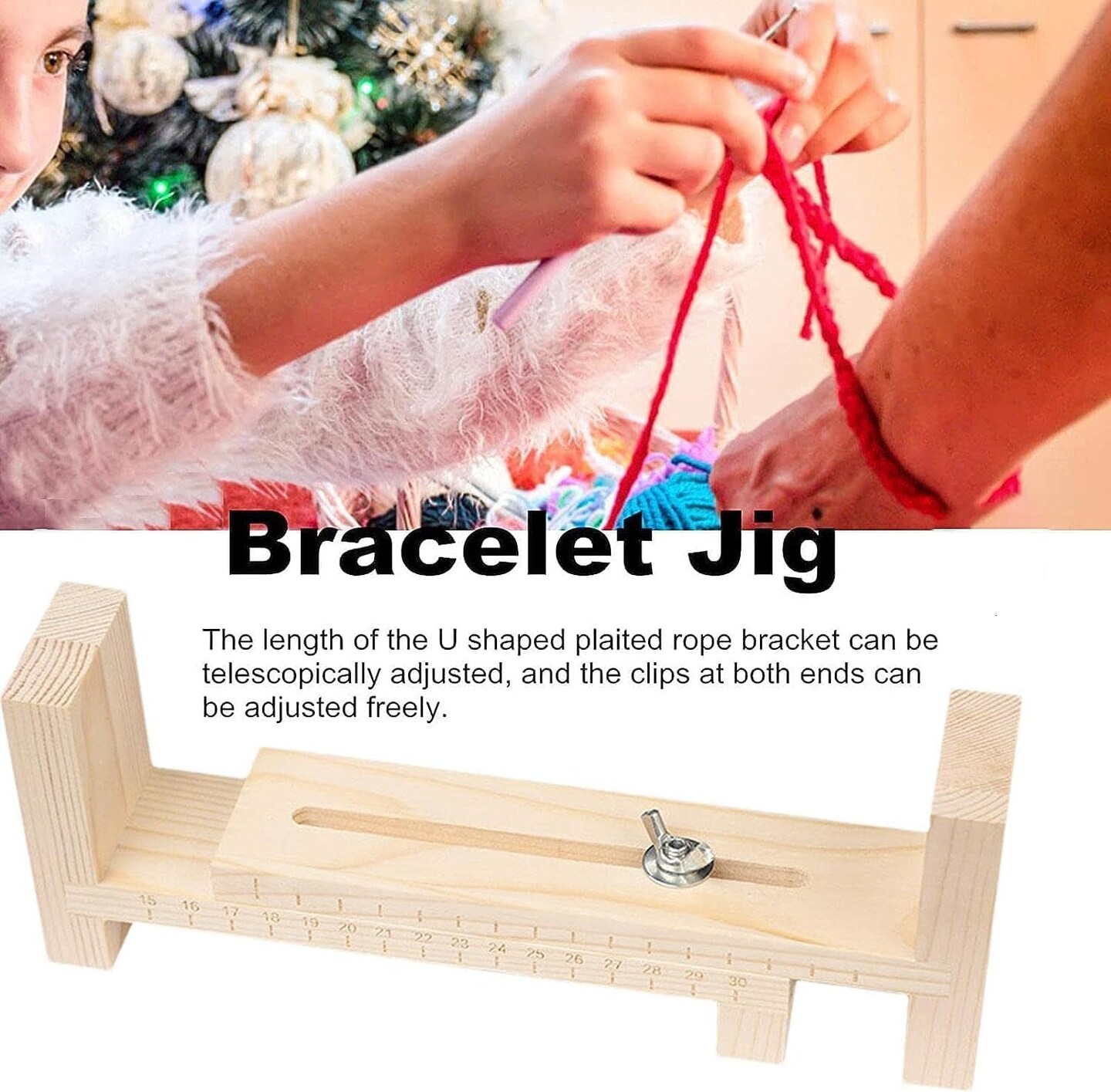 Paracord Jig Bracelet Maker | Wooden Jig Bracelet Maker Tool Kit, DIY Craft Tool Kit for Braiding, Weaving, Arts, Crafts and Sewing