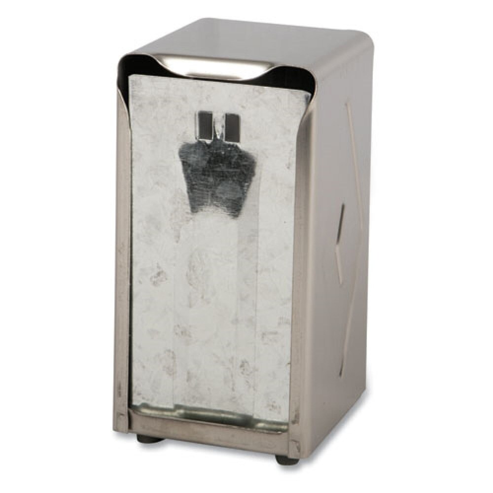 San Jamar 150 Capacity 3.75 in. x 4 in. x 7.5 in. Tall Fold Tabletop Napkin Dispenser - Chrome