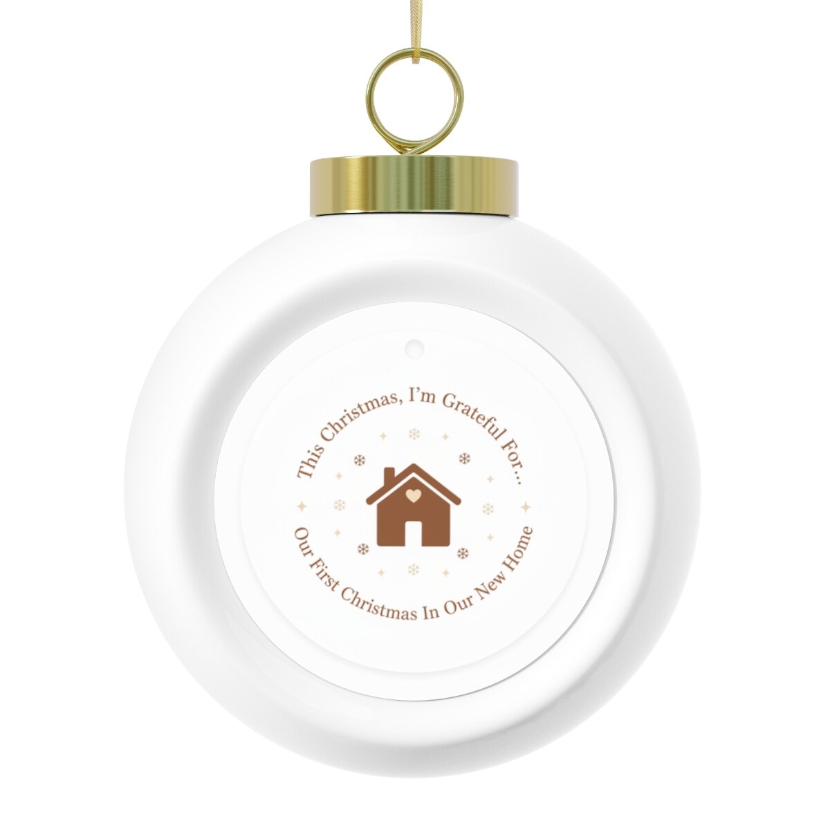 Ceramic Christmas Ornament - Our First Christmas in Our New Home - Bells / Round / 2.5" × 3"
