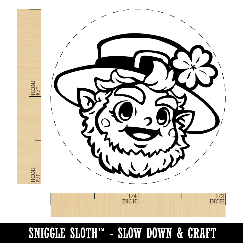 Cute Saint Patrick's Day Leprechaun Head Rubber Stamp for Stamping Crafting Planners