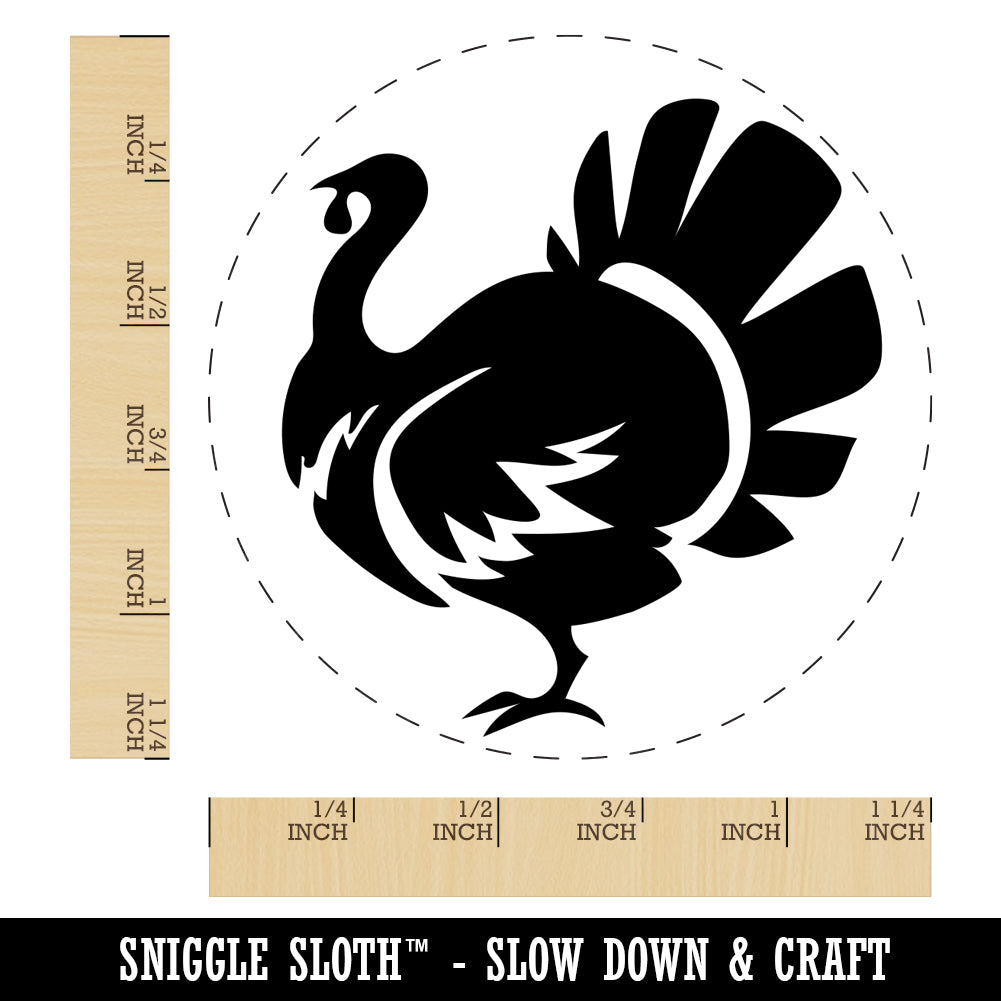 Turkey Silhouette Thanksgiving Rubber Stamp for Stamping Crafting Planners