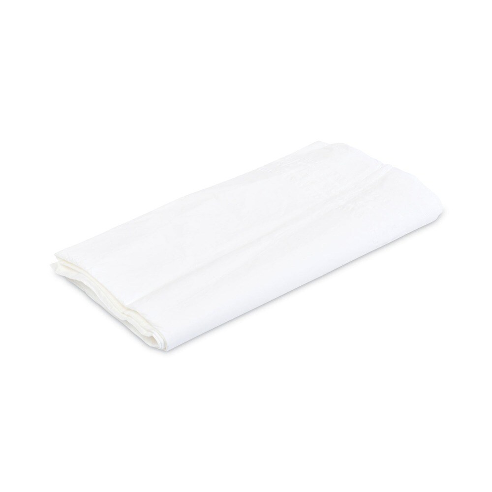Tatco 54 in. x 108 in. Embossed Paper with Plastic Liner Paper Table Cover - White (20/Carton)