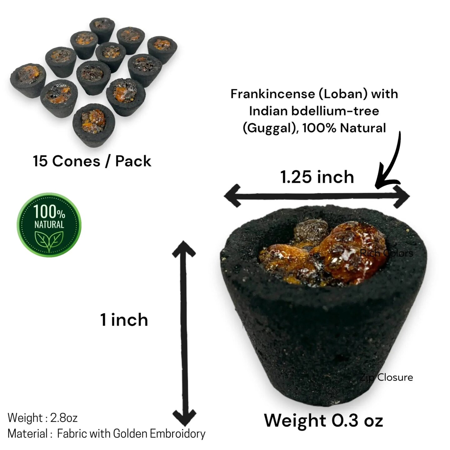 Sambrani Dhoop Cup with Burner Plate Guggal Loban Incense Black Long Lasting Aroma for Prayer Puja Meditation Spiritual Events Dhoopam for Havan Rituals - Natural Fragrance (12 Cups)