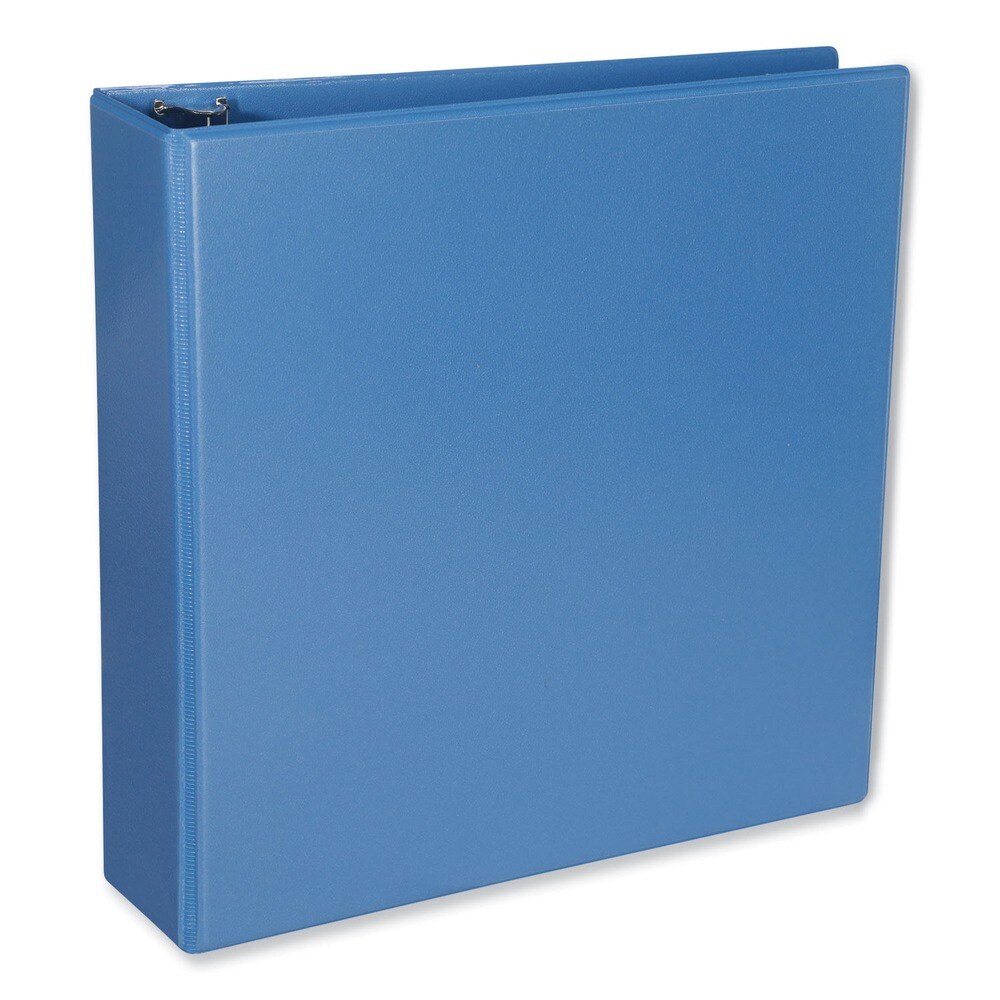 Universal 11 in. x 8.5 in. 2 in. Capacity 3 Rings Slant D-Ring View Binder - Light Blue
