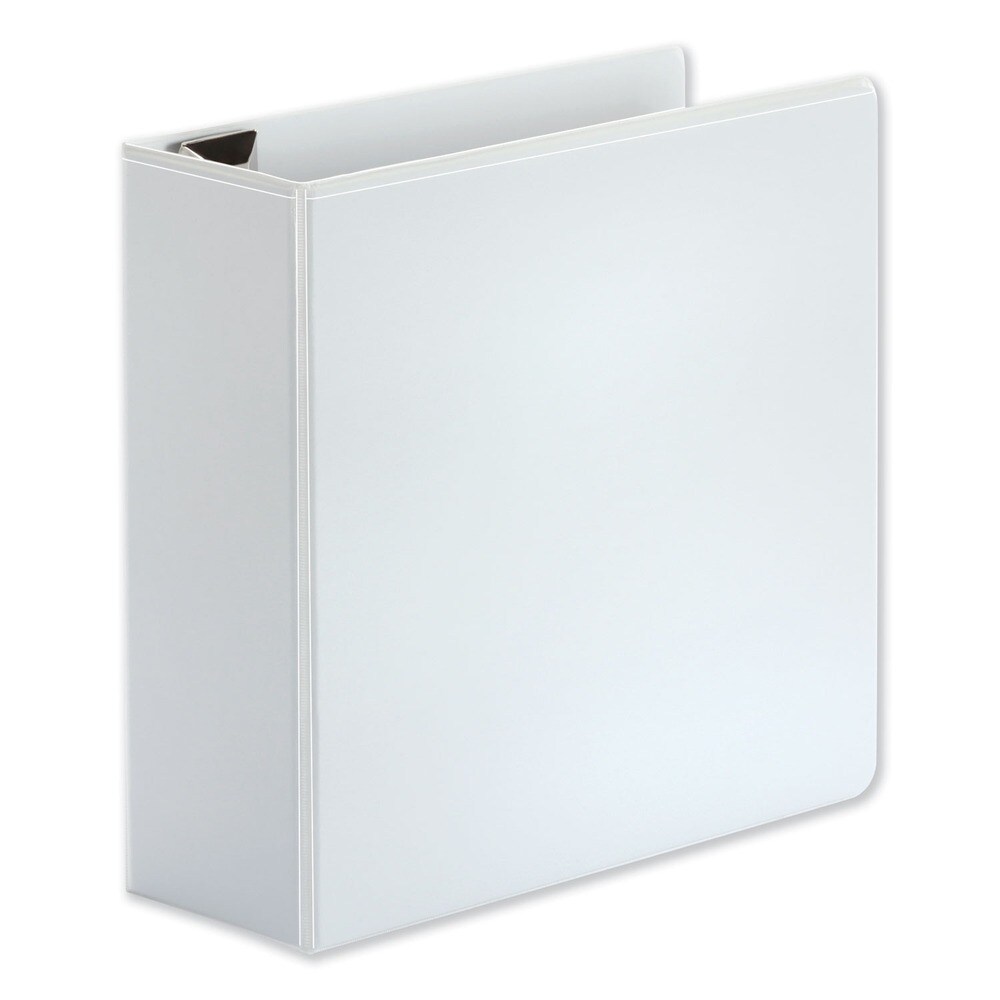 Universal 4 in. Capacity 11 in. x 8.5 in. 3 Rings Deluxe Easy-to-Open D-Ring View Binder - White