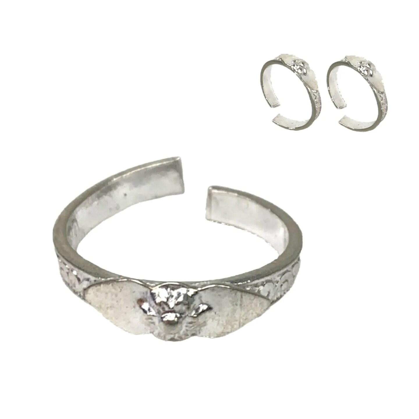 Adjustable Real Silver Toe Rings Pair Indian Bichiya Feet Accessories Tribal Toe Rings Summer Beach Jewelry Comfort Fit Toe Rings for Women