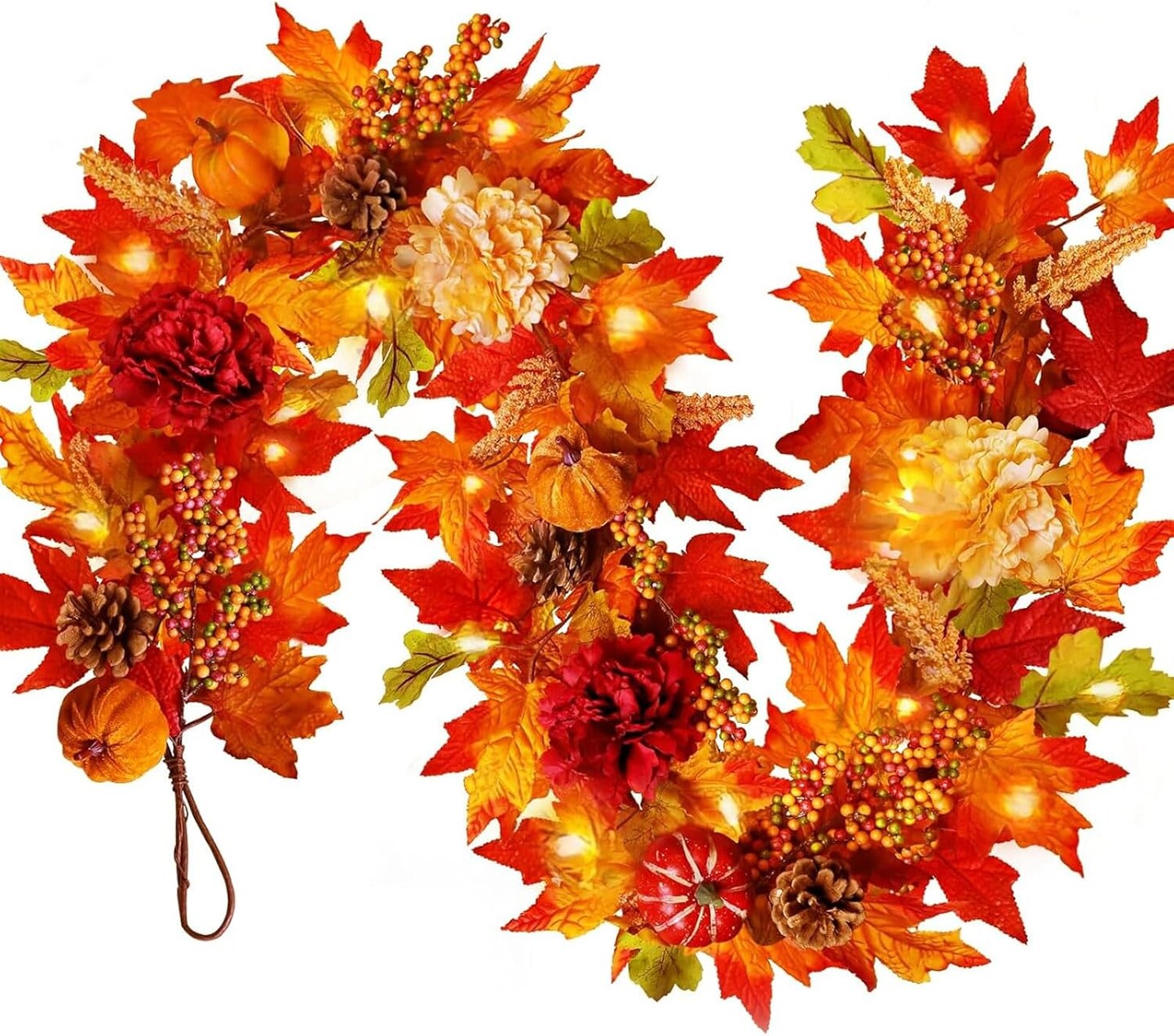 6ft Fall Garland with Lights