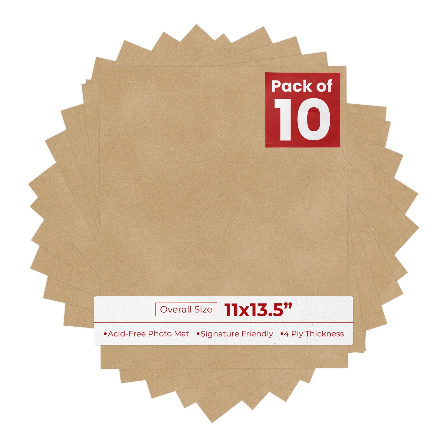 Beige Suede 11x13.5 Uncut Mat Board - Blank Sheets, No Opening