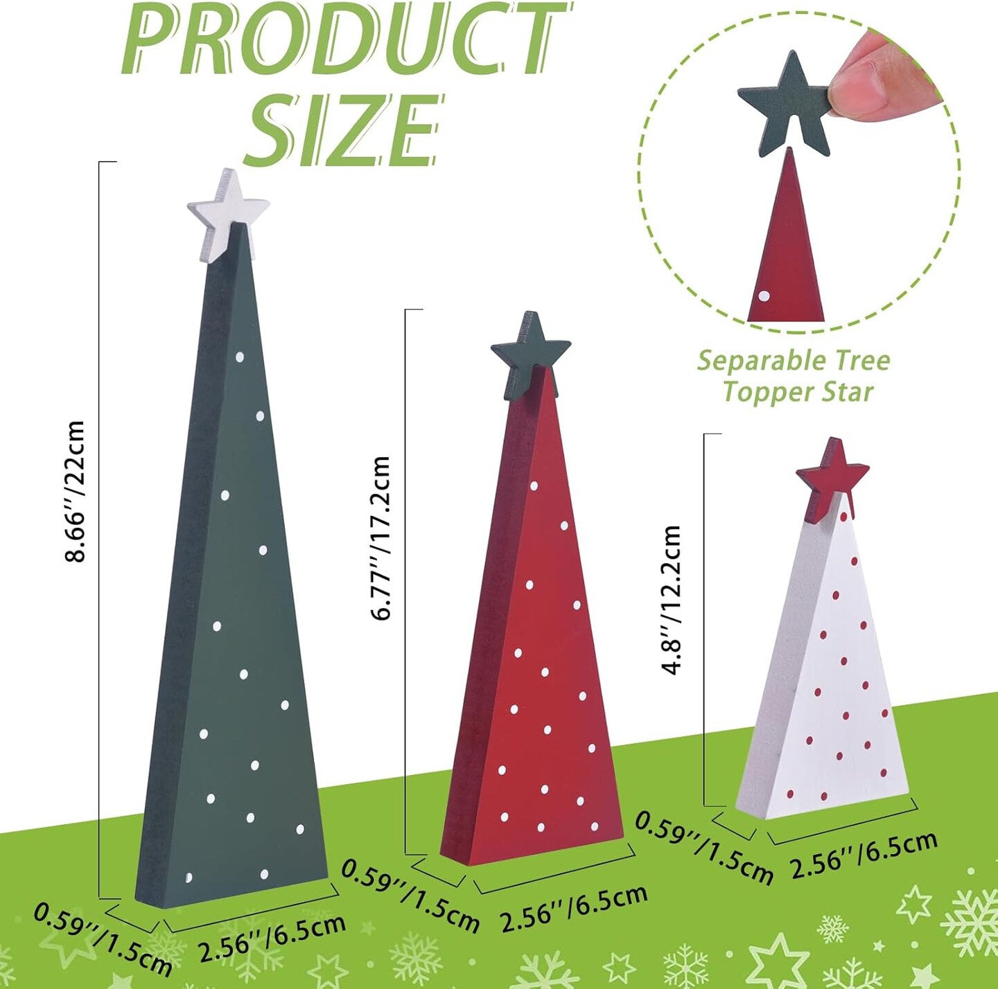 3 Pcs Wooden Christmas Trees Tabletop Decorations, Rustic Xmas Tree Table Signs Double-Sided Tiered Tray Centerpieces Farmhouse Wood Sign Decor for Home Office Fireplace Farmhouse (color 1)