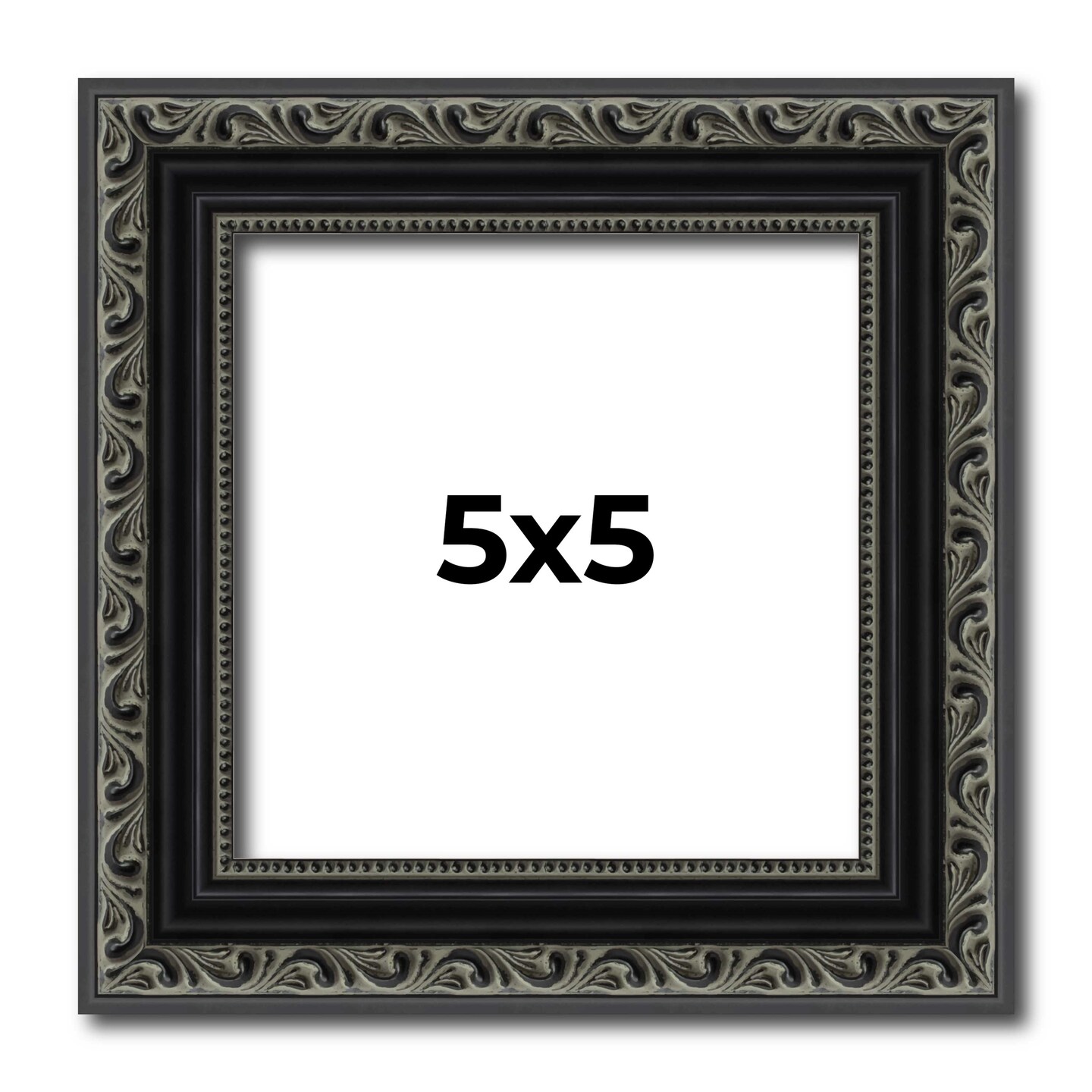 Square Antique Black Picture Frame - UV Acrylic, Foam Board