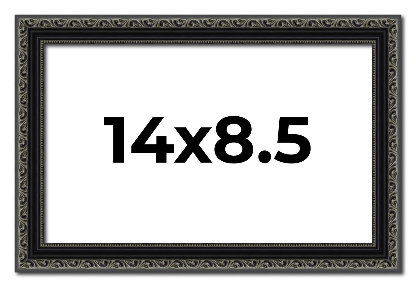 Photo Size Antique Black Picture Frame - UV Acrylic, Foam Board Backing, Hanging Hardware