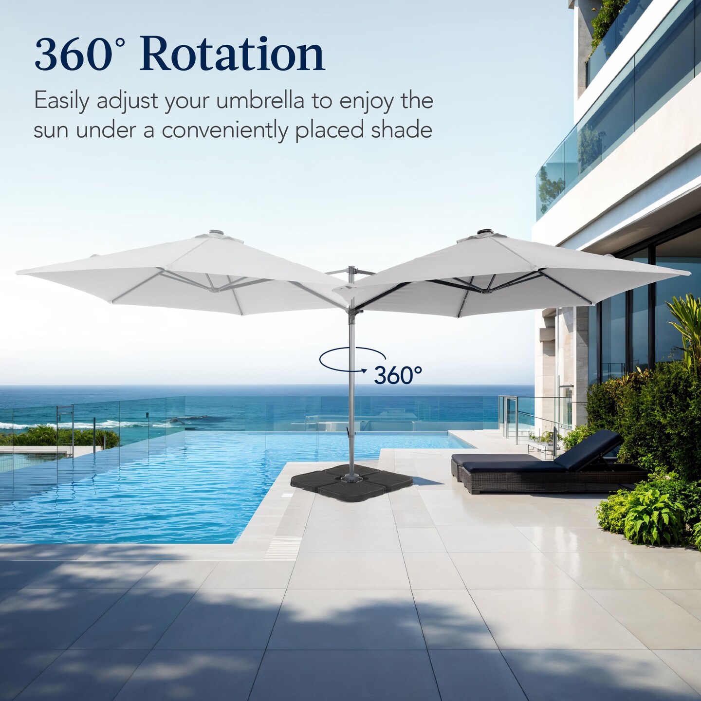 Best Choice Products 10ft 360° Rotating Cantilever Offset Hanging Patio Umbrella