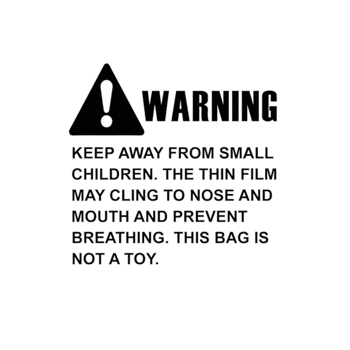 2 Rolls Suffocation Warning Stickers 2x2 Inch Safety Labels for Plastic Bags & Shipping
