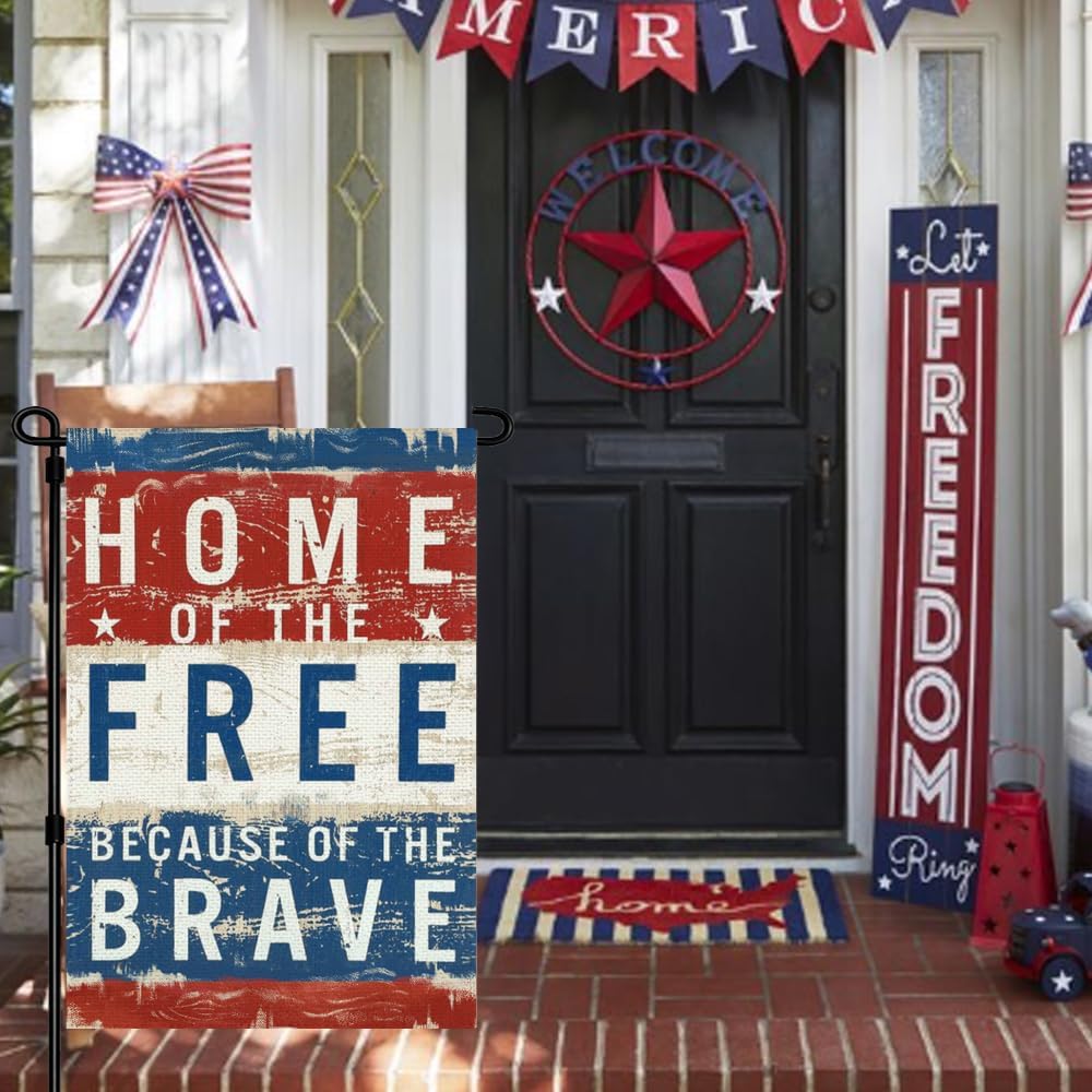 4th of July Garden Flag 12x18 – Double Sided Patriotic USA Yard Flag – Heavy Duty Outdoor Decoration for Memorial Day, Independence Day & Veterans Day