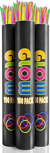 300 Glow Sticks Necklaces 22 inch Glow in The Dark Halloween Party Supplies Glow in The Dark Light Up Glow Party Decorations