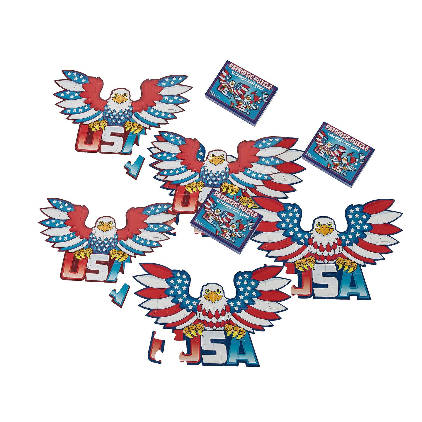 4th of July Patriotic Puzzle Scavenger Hunt Game