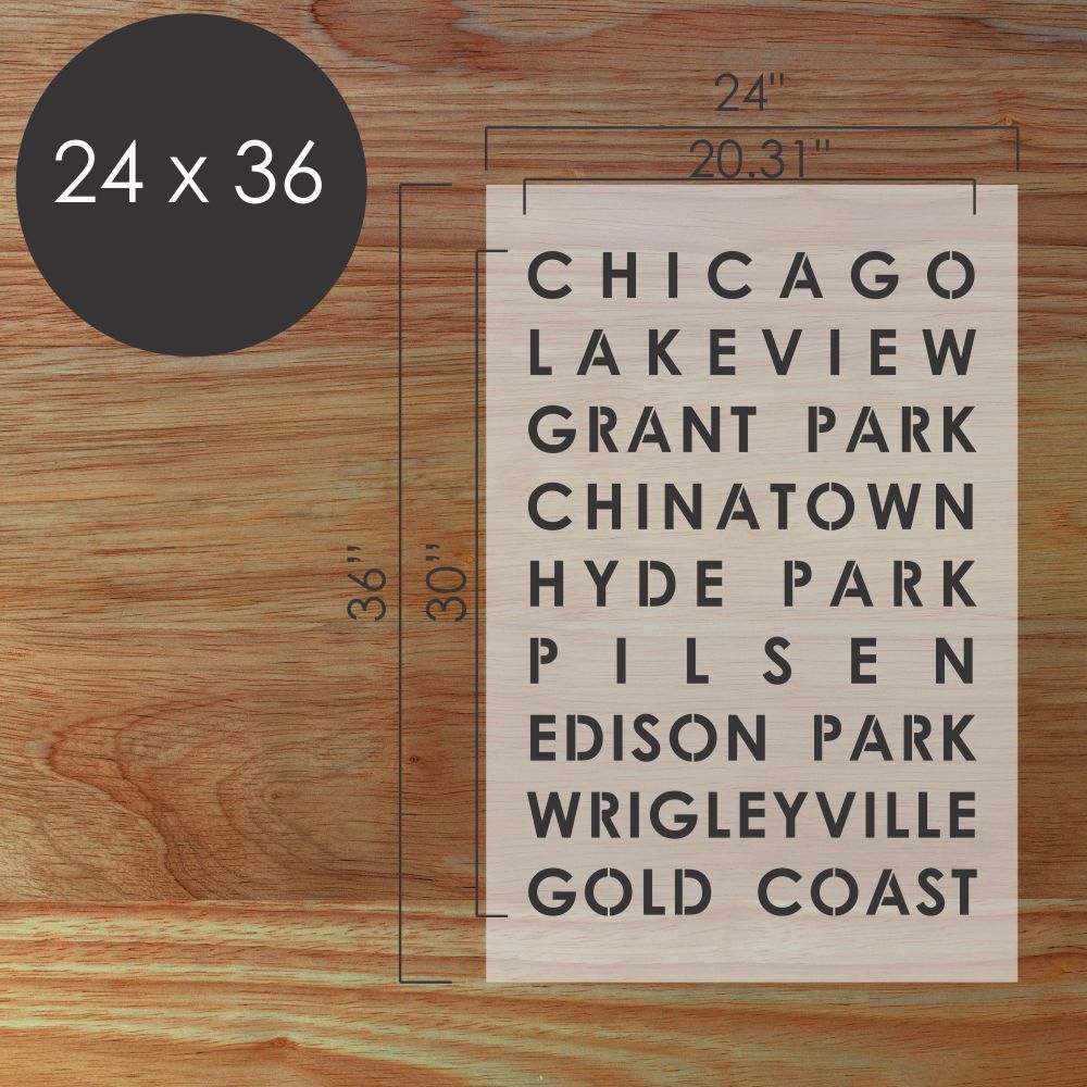 Chicago Subway Art Poster Stencil | Designer Stencils | Wall Art Stencil | Fabric Stencil | Concrete Stencil | DIY |