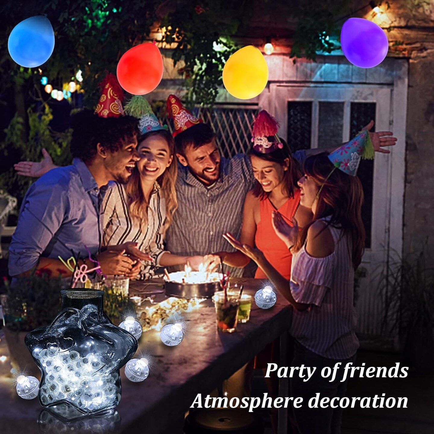 50pcs LED Balloon Lights,Mini Balls Lights,Long Standby Time Party Lamps,Waterproof Led Light for Paper Lantern Halloween Christmas Birthday Party Decoration White