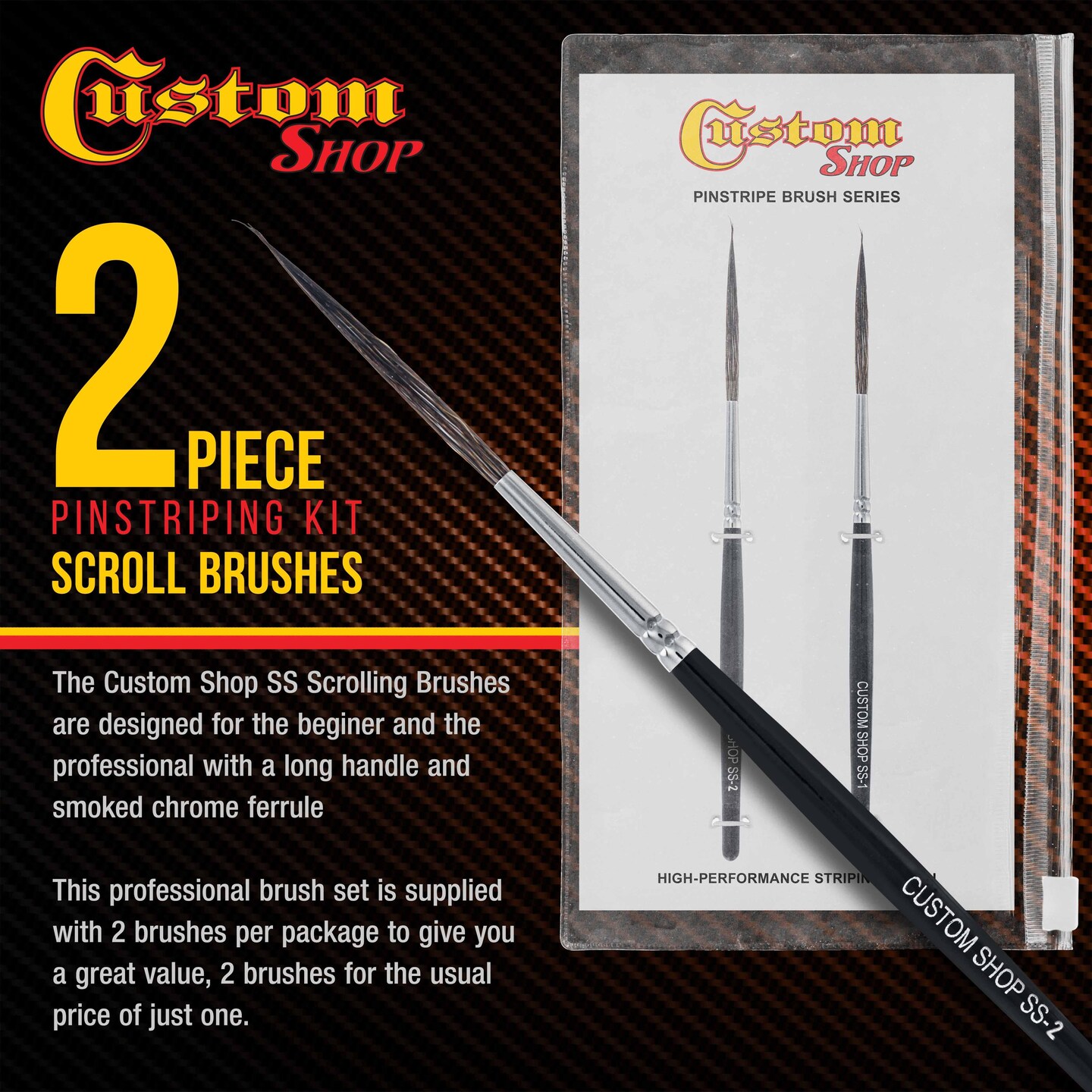 Custom Shop Scroll Pinstripe Brush Kit (#1 &#x26; #2)
