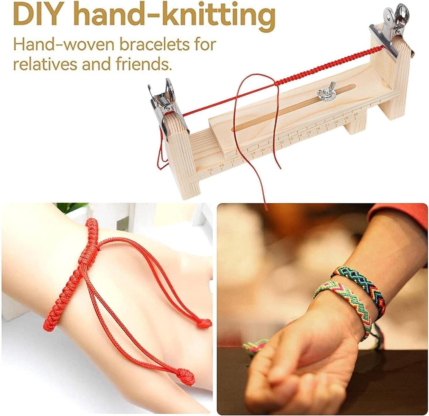 Paracord Jig Bracelet Maker | Wooden Jig Bracelet Maker Tool Kit, DIY Craft Tool Kit for Braiding, Weaving, Arts, Crafts and Sewing