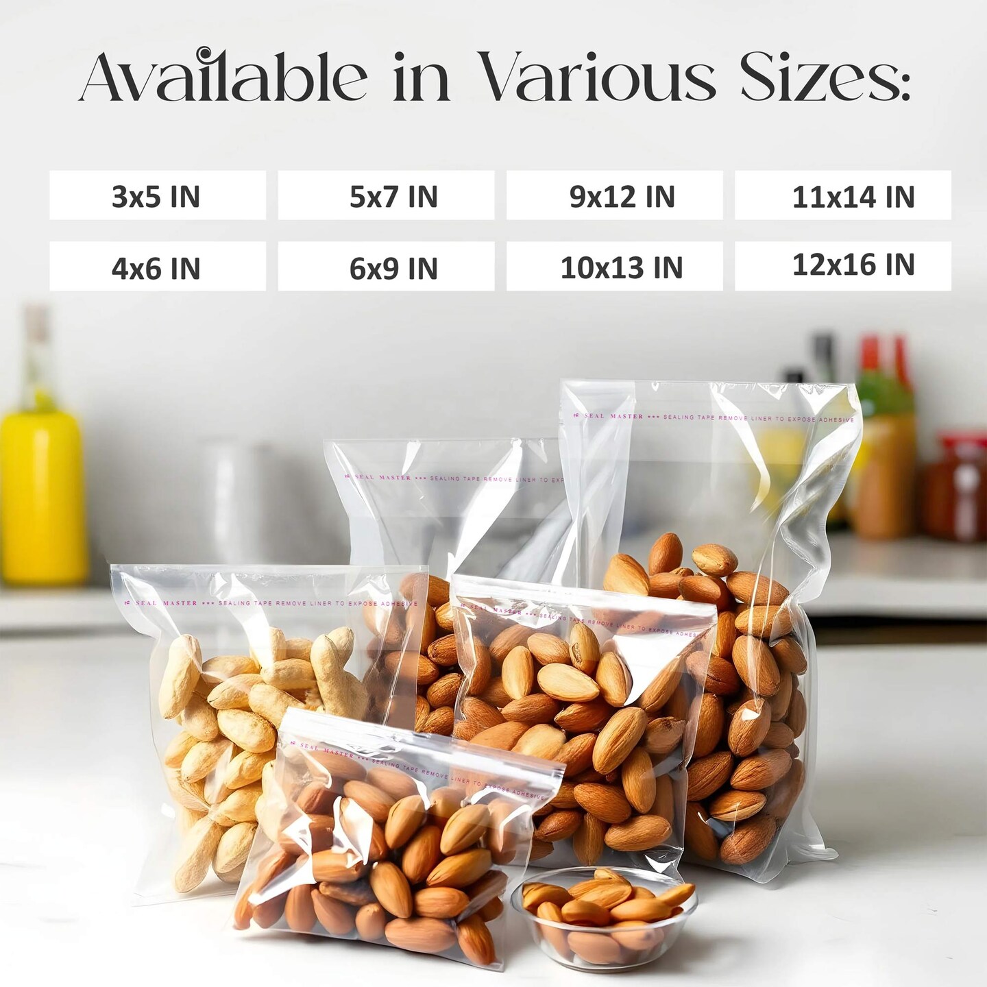 1000 Count Resealable Self Seal Clear Cellophane Bags 3" x 5" 1.2 mil for Packaging and Storage