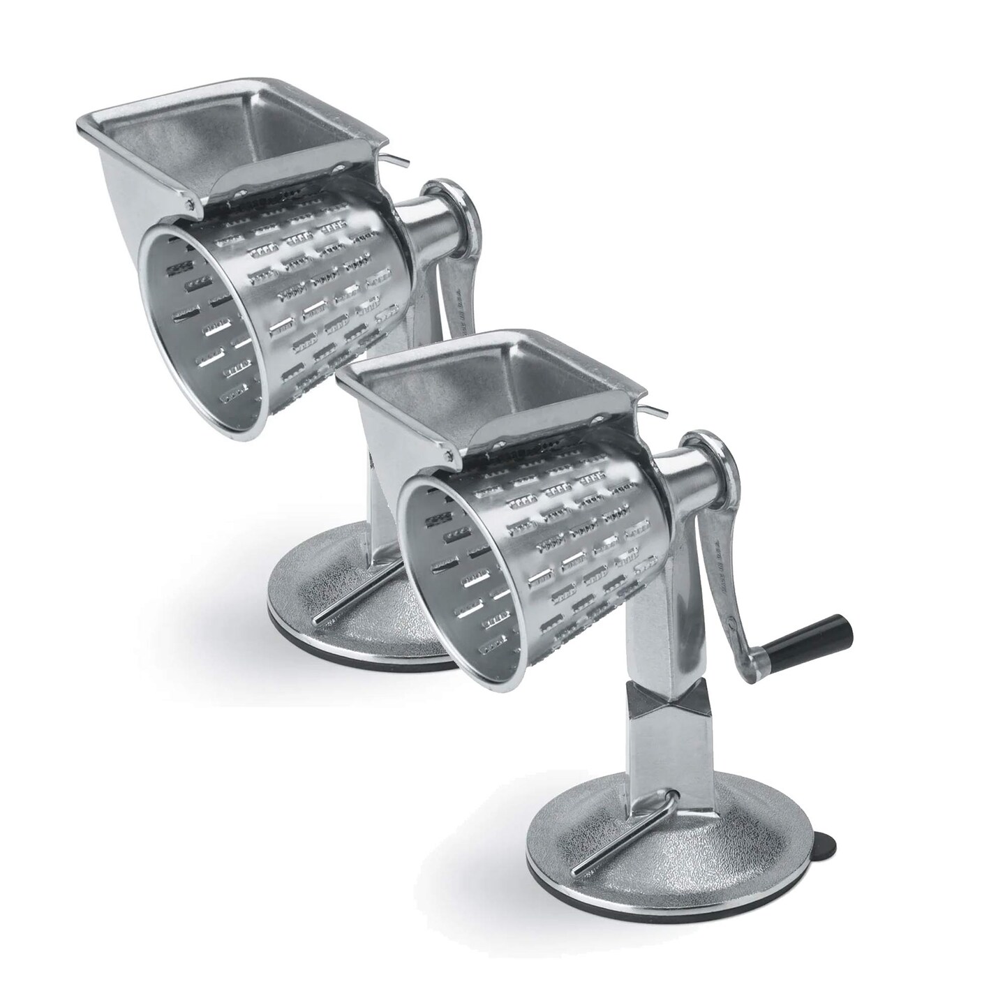 King Kutter Manual Food Processor with Suction Cup Base &#x26; #1, #2, #4 Cones