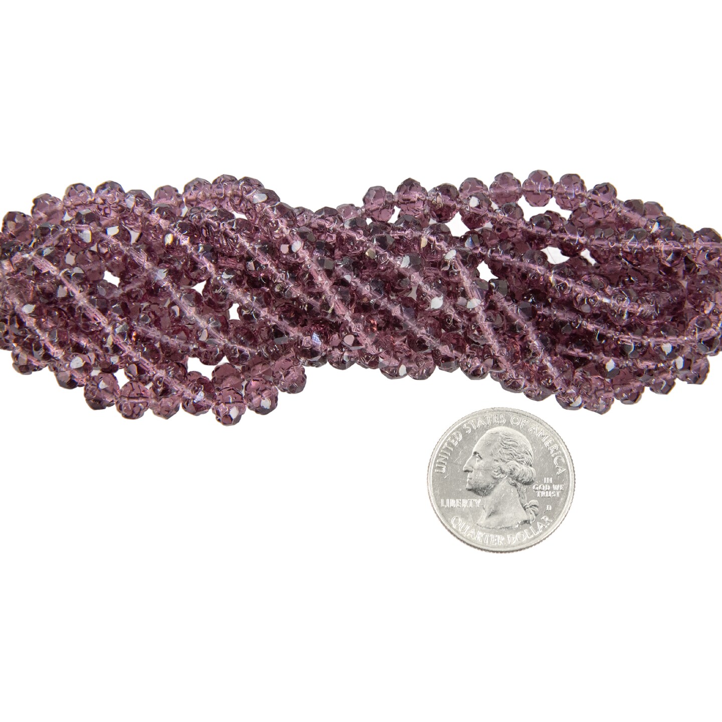 Fire Polish Amethyst Rosebud Beads 6x5mmm, apx 25 Beads - GB-RB13