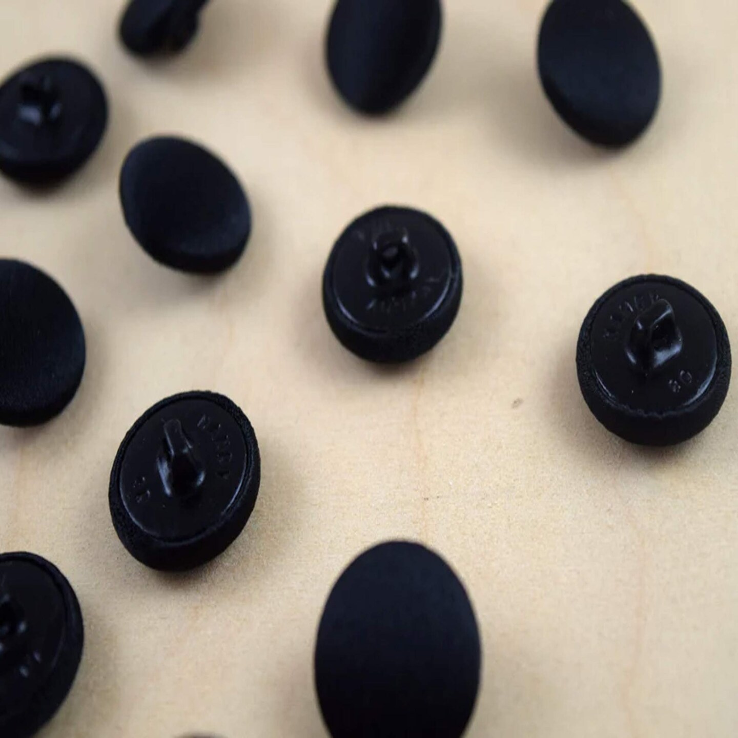Black Satin Covered Buttons 10mm Shank Back Set of 12 for Tuxedo &#x26; Formal Wear