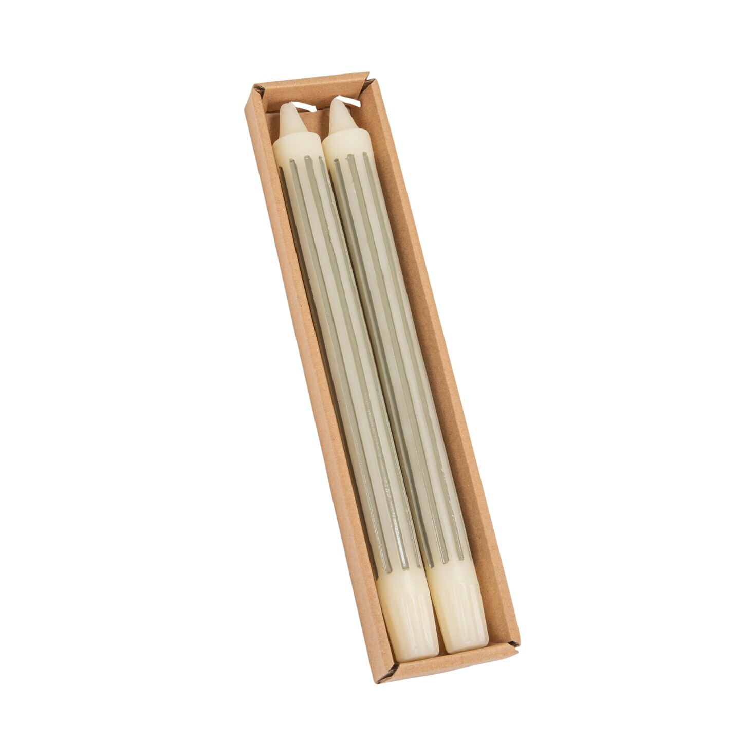 Hello Honey 2-Piece Unscented Striped Taper Candles in Box