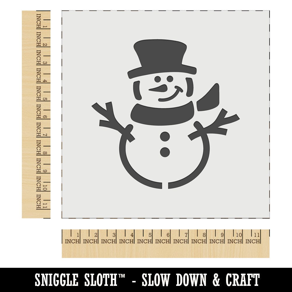 Smiling Snowman Winter Christmas Wall Cookie DIY Craft Reusable Stencil