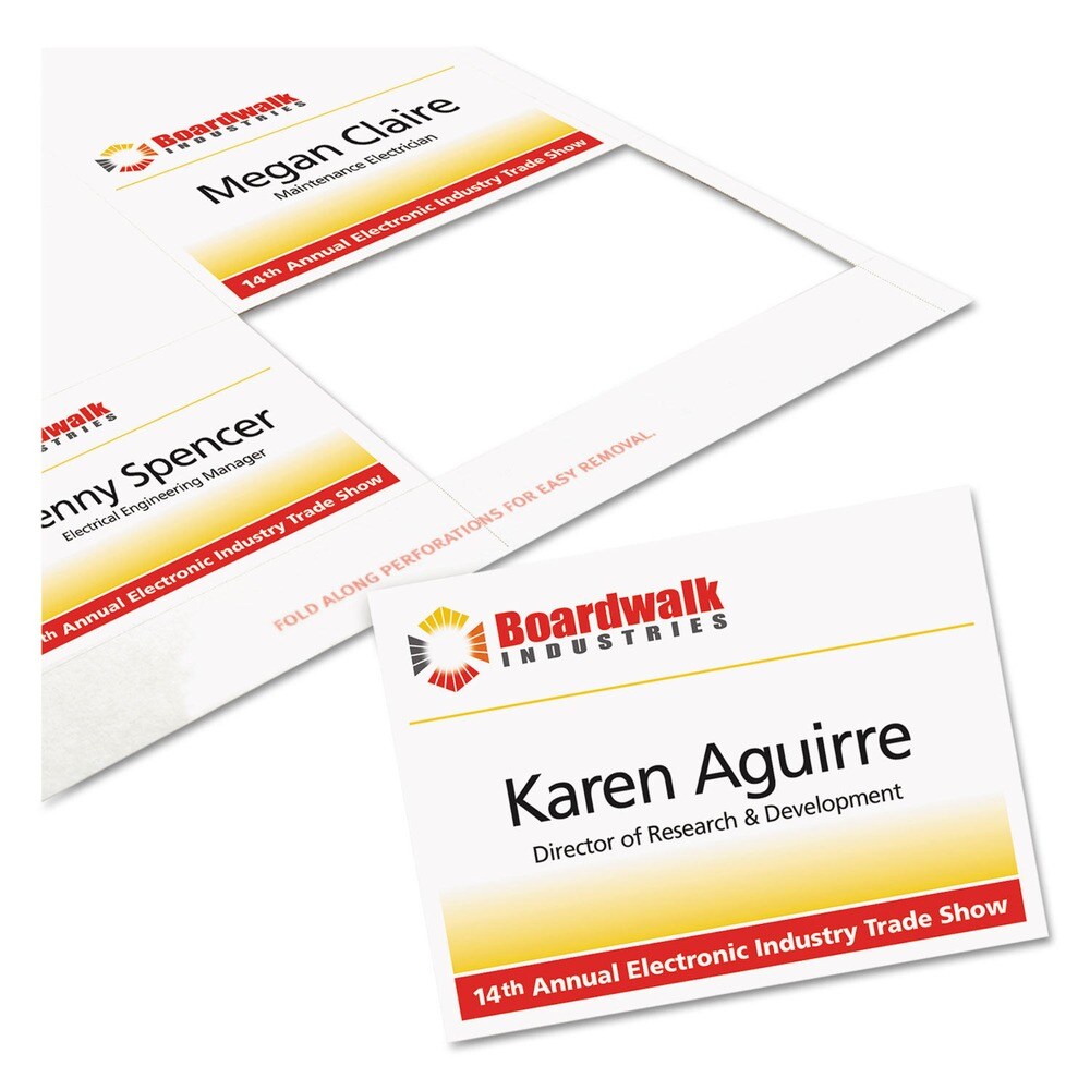 Avery 3 in. x 4 in. Horizontal/Vertical Name Badge Insert Refills - White (300/Box)
