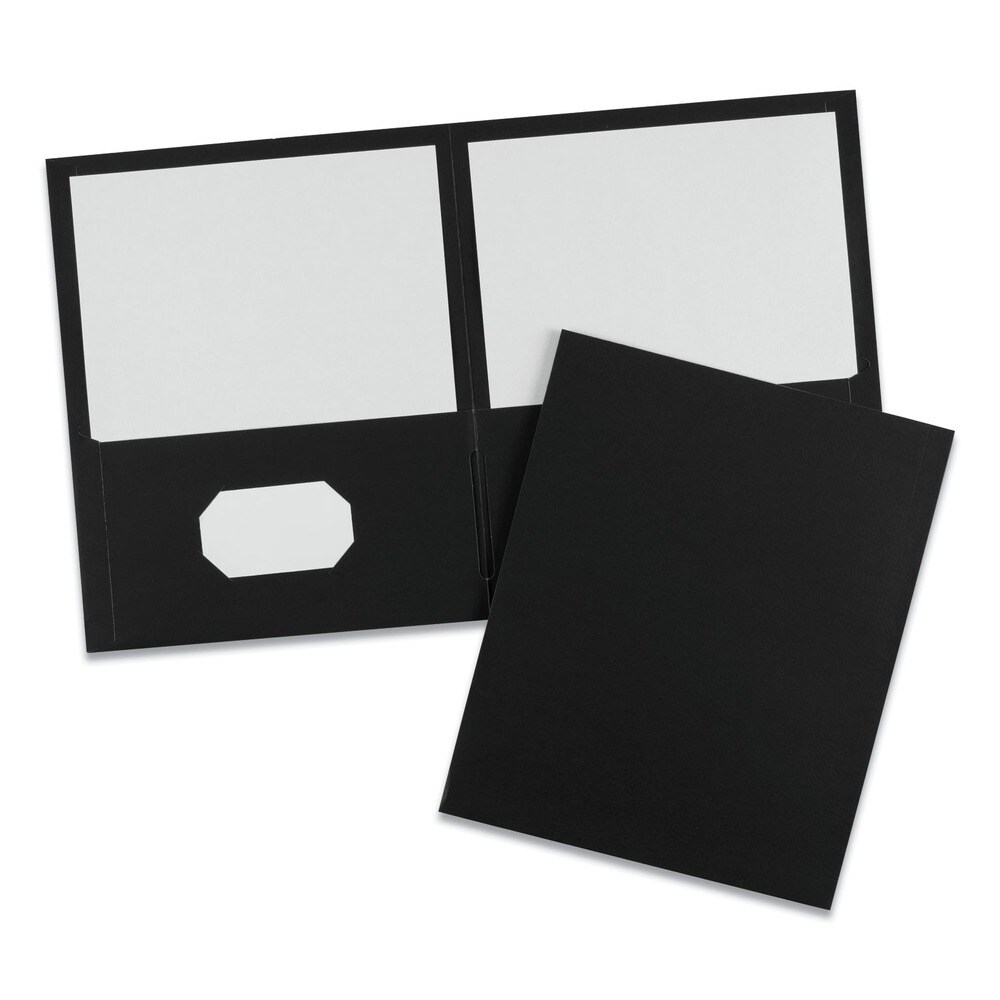 Avery 40 Sheet Capacity 11 in. x 8.5 in. Two-Pocket Folder - Black (25/Box)