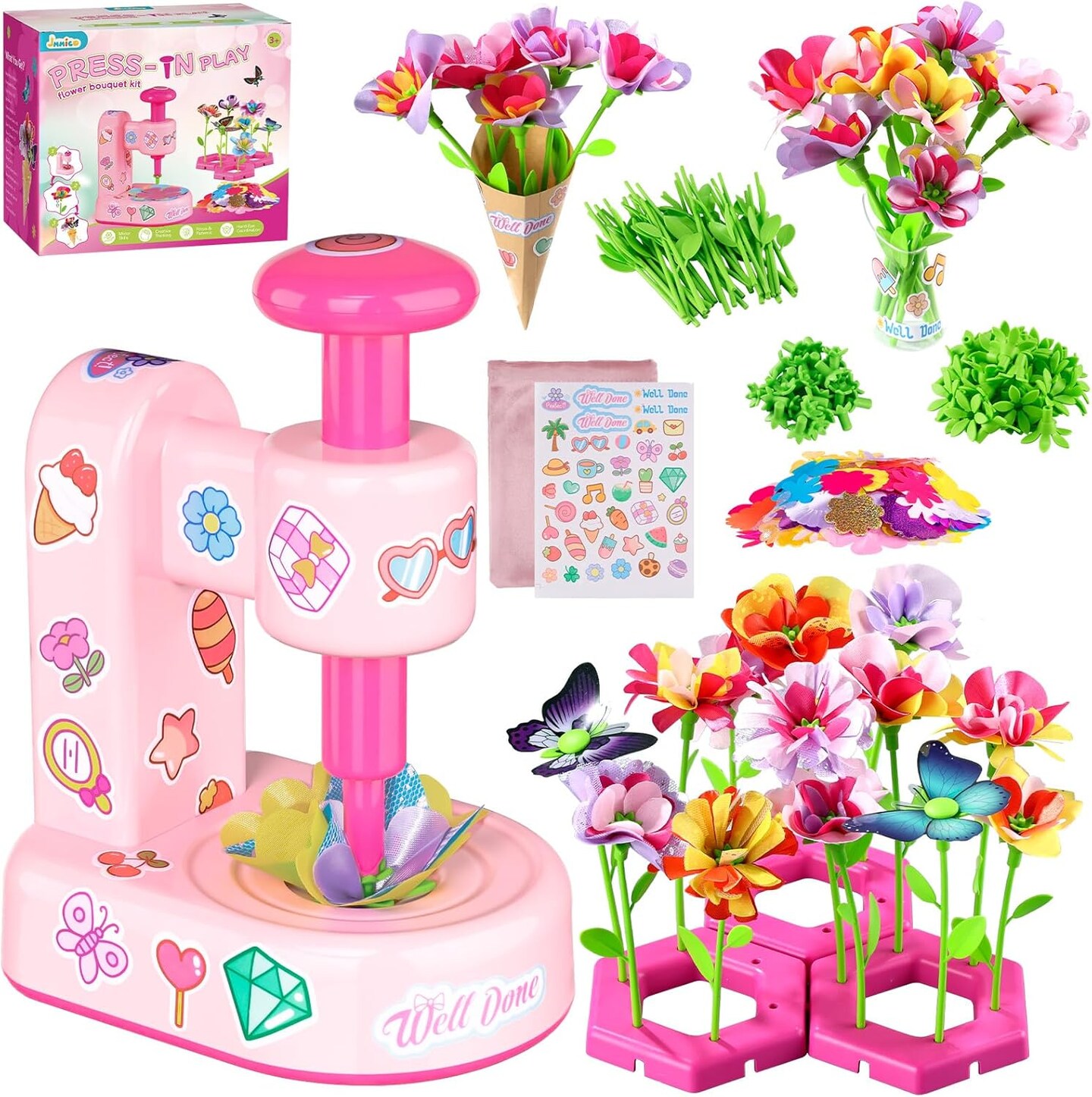 JMMICO DIY Art Flower Toys, 278 PCS Arts and Crafts Kit for Kids 4-12, for Girls 4 -10 Years Old, Holiday Gifts, Christmas Gifts