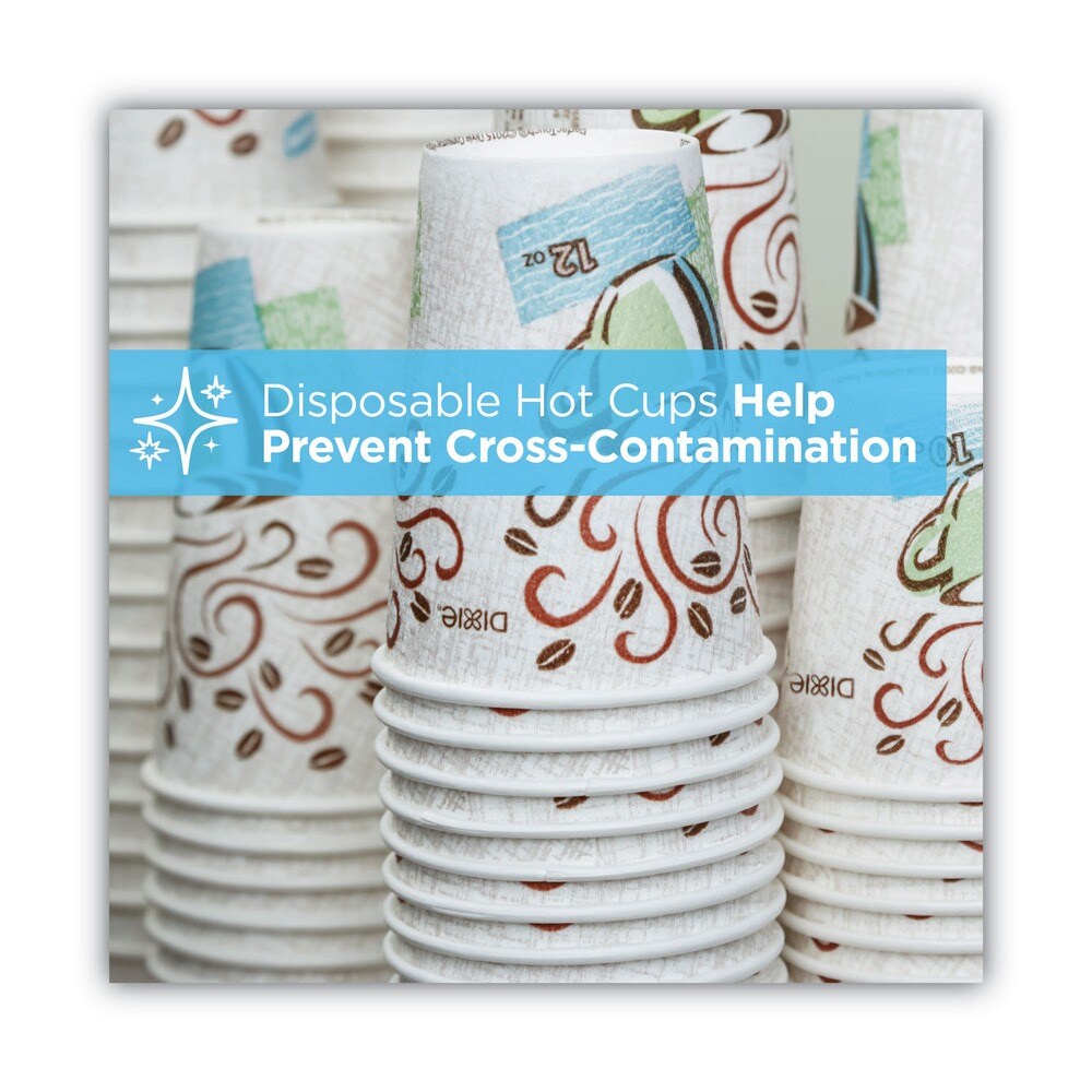 Dixie PerfecTouch 12 oz. Paper Hot Cups and Lids Combo - Multicolor (50/Pack)